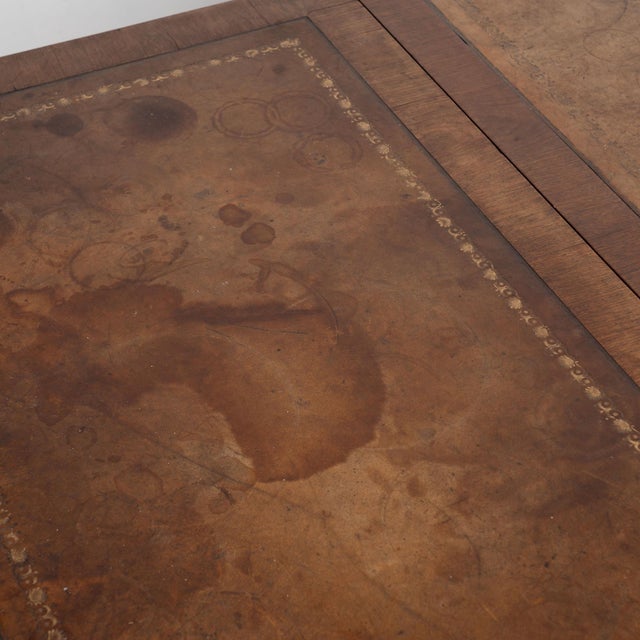 Early 20th Century English Mahogany Leather Top Large Conference or Dining Table With Leaves, Circa 1900 For Sale - Image 5 of 16
