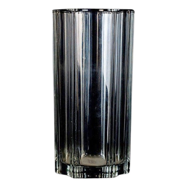 Italian Polyhedral Glass Vase with Multifaceted Decoration, 1970s For Sale
