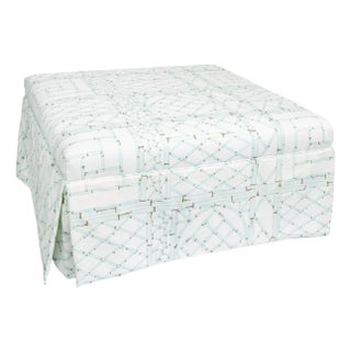China Seas "Lyford Trellis" Upholstered Cocktail Table Ottoman For Sale