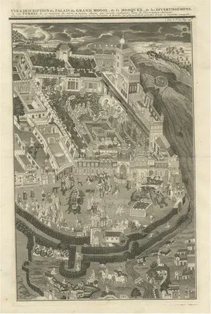 Grand Mogul's Palace & Mosque Chatelain Engraving of Delhi, 1719