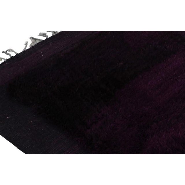 2010s Rug & Kilim’s Moroccan Rug With Purple Geometric Pattern in a High-Low Texture For Sale - Image 5 of 8