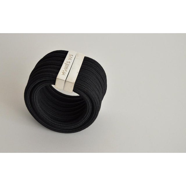 Modern Danish Bracelet in Sterling Silver and Cord from Monies For Sale - Image 4 of 12
