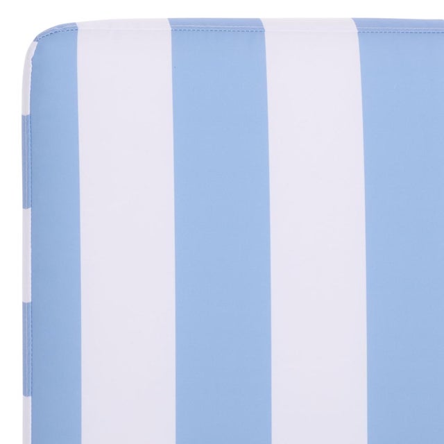 Gillian Chaise Lounge, Heather Tan/Baby Blue Stripe For Sale In Philadelphia - Image 6 of 12