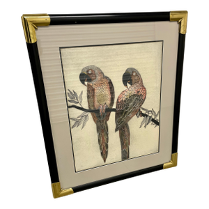 1980s Earlene DeShon Hand Colored Etching Art 'Sienna Tails' Original Museum-Quality