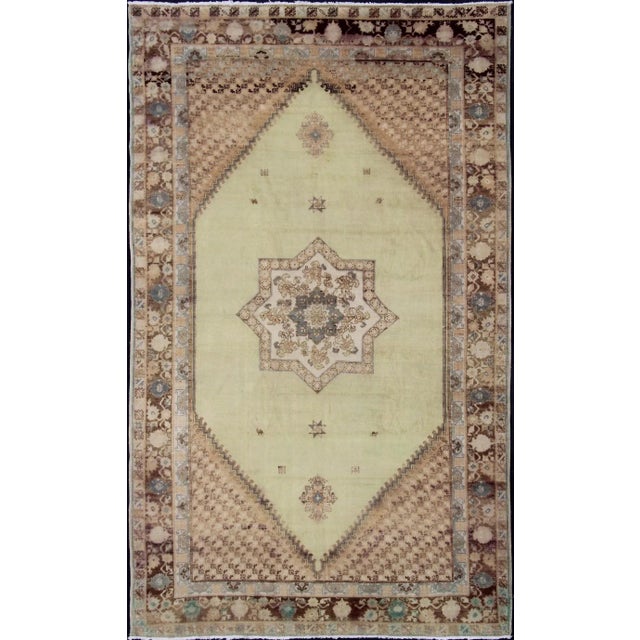Large Vintage Moroccan Rug With Star Medallion in Light Green For Sale - Image 12 of 12