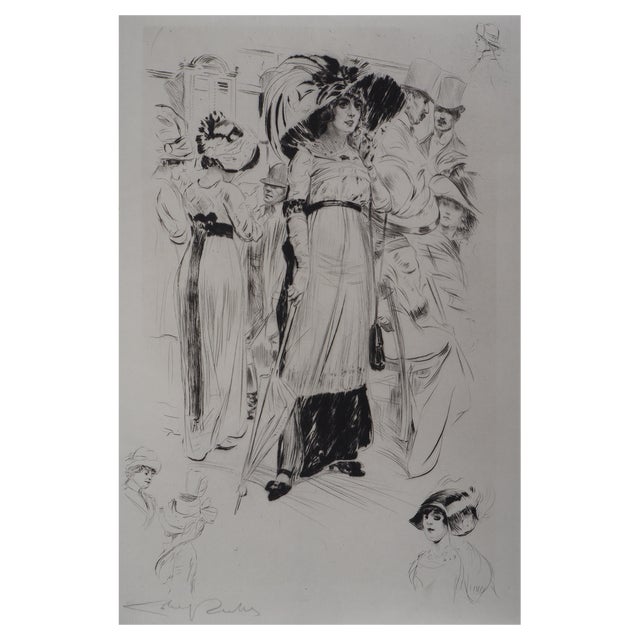 Alméry Lobel-Riche, Elegant Woman, Original Engraving For Sale