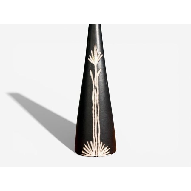 Ceramic Søholm Stentoj, Table Lamp, Black Stoneware, Denmark, 1950s For Sale - Image 7 of 10