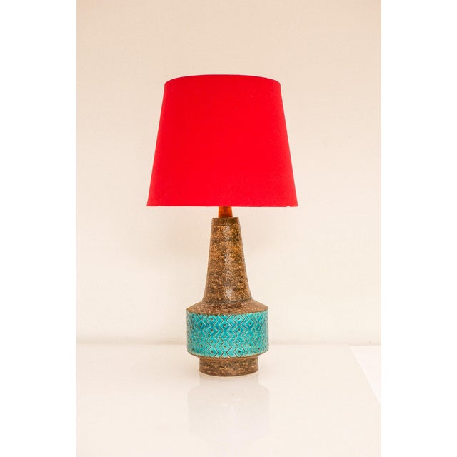 Bitossi Pottery Lamp in Rimini Blue Ceramic by Aldo Londi, Italy, 1970s For Sale - Image 12 of 18