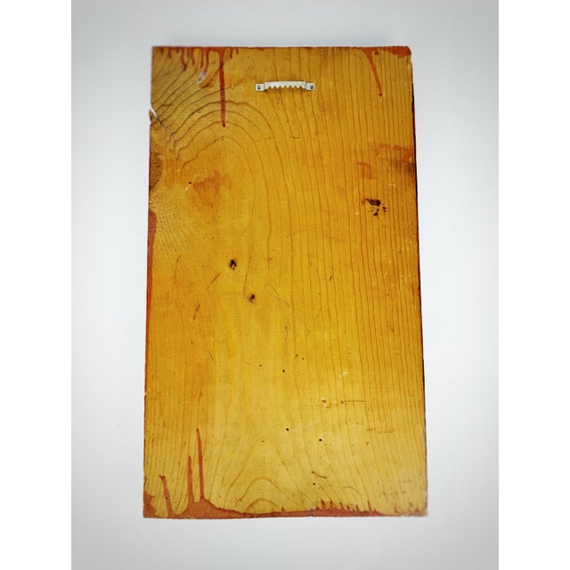 American Folk Art - Civil War Union Soldier Drummer Boy Painting on Hand Hewn Wood - Artist Signed 1968 For Sale - Image 9 of 10