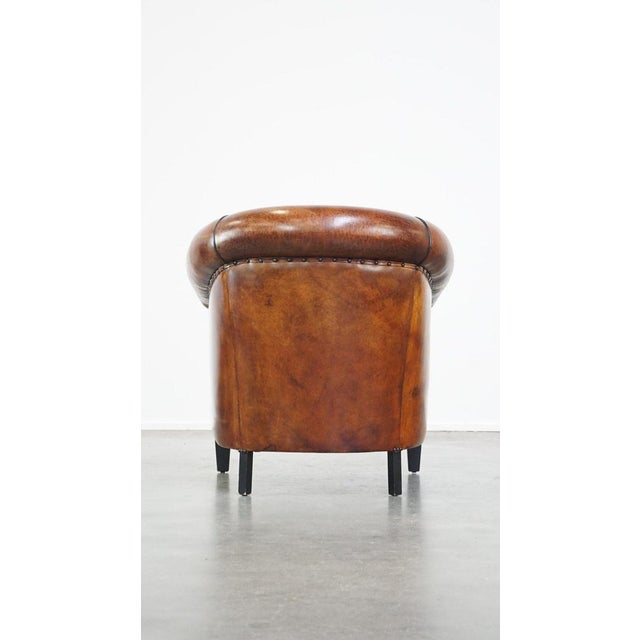 Vintage Club Chair in Sheep Leather For Sale - Image 4 of 13