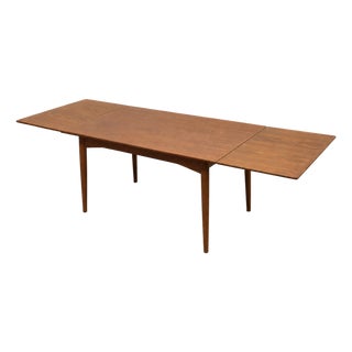 Danish Mid Century Modern Teak Expandable Dining Table, Hidden Leaves, C. 1960’s For Sale