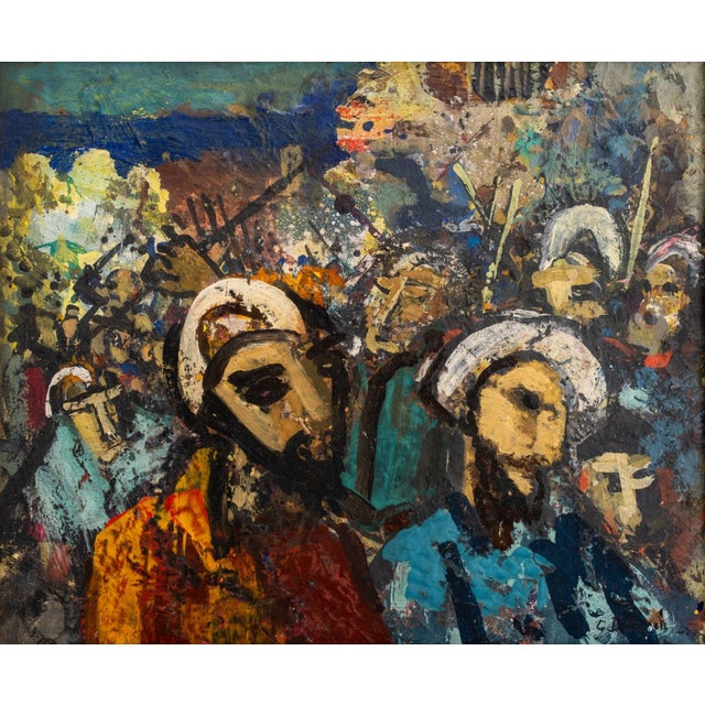 Gunner Ditlefsen (Danish, 1901-1978), Expressionist Figural Group Composition, Oil on Panel, 1965, signed "G. Ditlefsen"...