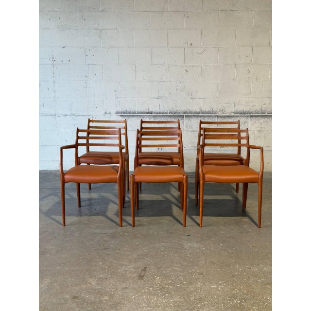 Mid-Century Modern In Style of j.l. Moller Teak Model 78 and 62 Dining Chairs Set of 6 Danish Mid-Century Modern 1960s For Sale - Image 3 of 13