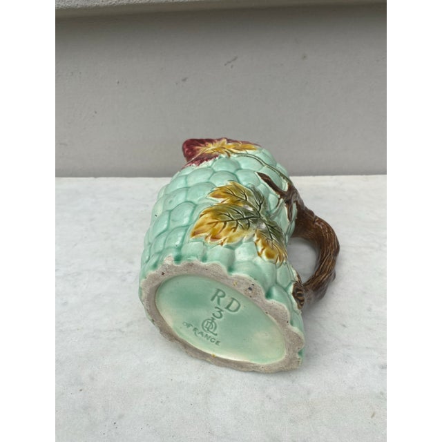 French Majolica Grape Pitcher Orchies, Circa 1890 For Sale In Austin - Image 6 of 6
