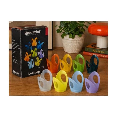 Vintage Lollipop Cup Holders by Angeletti & Ruzza for Guzzini, Italy, Set of 8 For Sale - Image 6 of 6