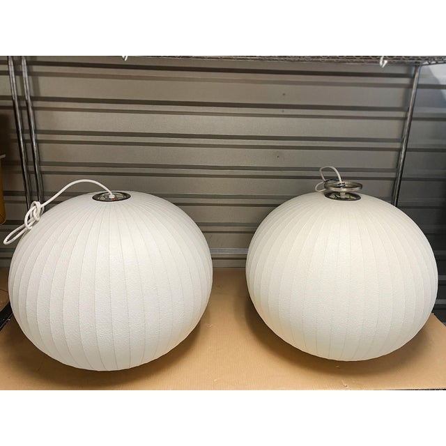 1950s 1950s Mid-Century Modern Globe Bubble Pendants by George Nelson - A Pair For Sale - Image 5 of 10