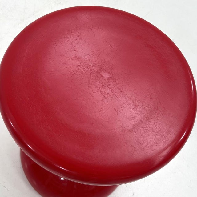 Plastic Space Age Red Americano Stool from Biemme Bologna, 1970s For Sale - Image 7 of 9