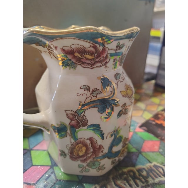 1970s Large 1970s Vintage English Ceramic Hand Painted Custard Jug For Sale - Image 5 of 8