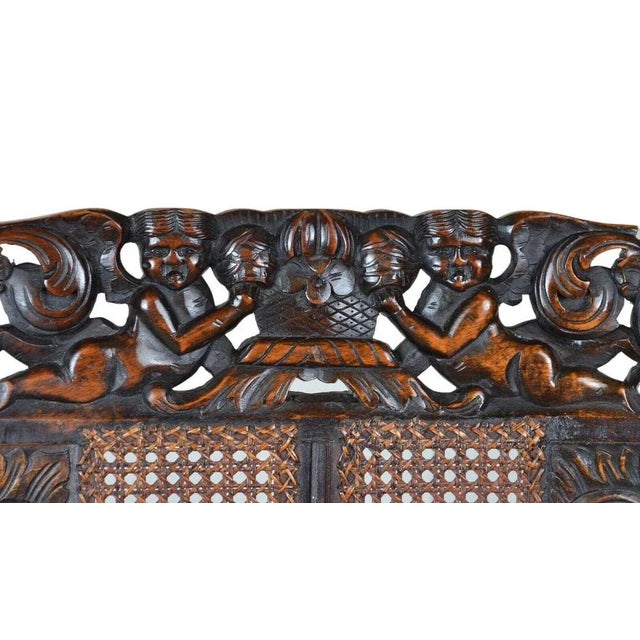 1900 - 1909 Set of Charles II Hand Carved Walnut Armchairs, 1900 For Sale - Image 5 of 13