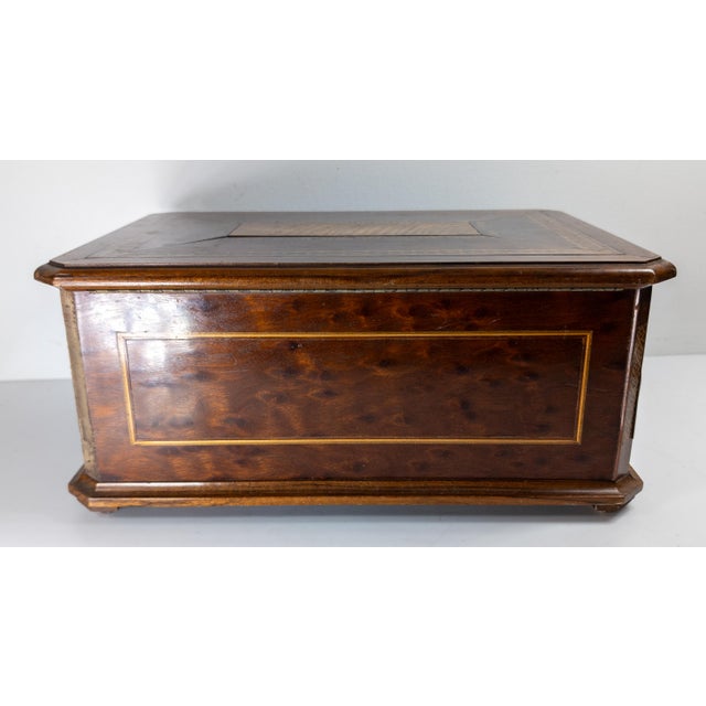 Brown 20th Century American Mahogany Jewelry or Sewing Box With Patriotic Eagle For Sale - Image 8 of 14