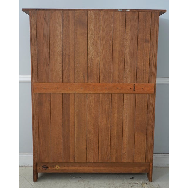 Stickley 2 Door Mission Oak Leaded Door Bookcase For Sale - Image 15 of 16