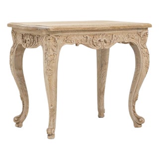 19th Century French Louis XV Carved Oak Side Table For Sale