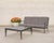 A handsome square aluminum 'Wyatt' patio or garden coffee cocktail table, made by McKinnon + Harris in Richmond, Virginia....