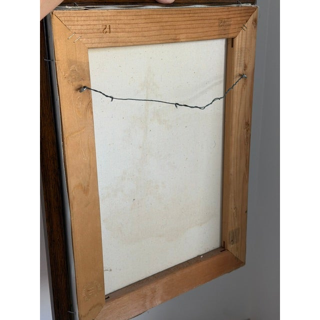 Vintage Signed M. Dykes Original Landscape Painting on Canvas, Framed For Sale - Image 4 of 6