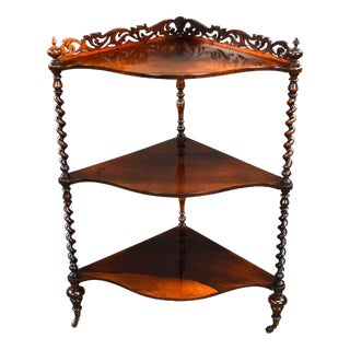 Victorian Rosewood Corner Whatnot, 1890s For Sale