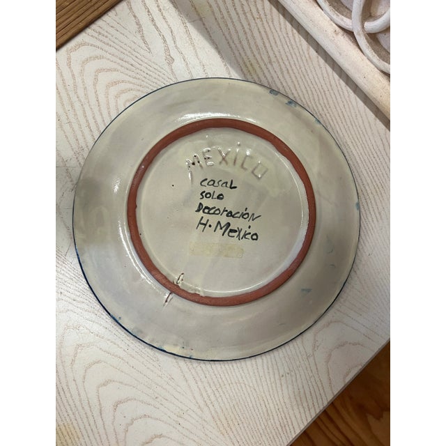 Beautiful Vibrant Vintage Mexican plate. Hand Painted Pottery. Great for Wall Decor. Signed by Casal H. Mex. Solo ....