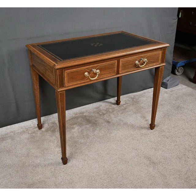 Black Small English Mahogany Desk, 20th Century For Sale - Image 8 of 16