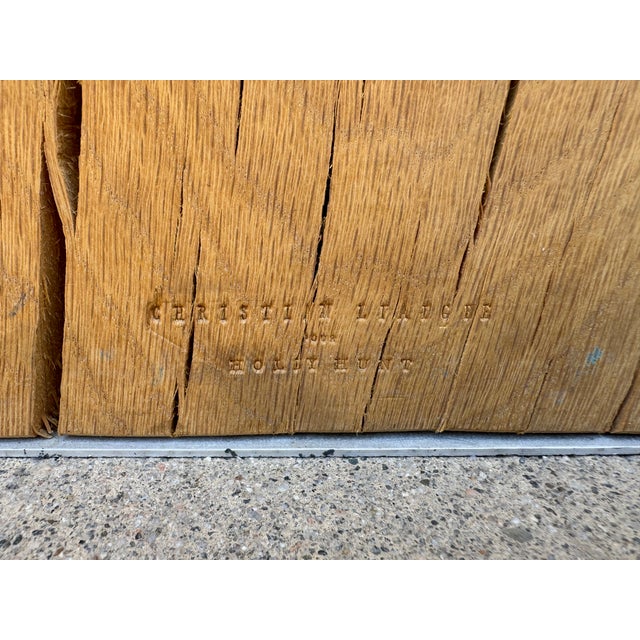 1990s Vintage Christian Liaigre for Holly Hunt "Nagato" Side Tables/Stools, Set of 3, Signed Raw French Oak For Sale - Image 5 of 14