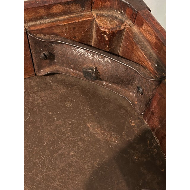 1940’s Queen Anne Mahogany Upholstered Footstool or Bench With Storage Compartment For Sale - Image 11 of 11