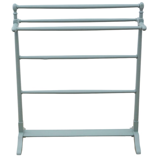 Antique c.1900 Painted Beech Towel Stand with 5 Rails – Fine Quality Full of authentic charm and character, this rare...