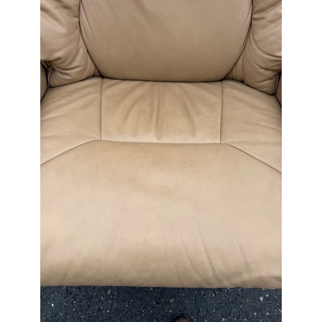 Ekornes ASA Beige Leather Ekornes Stressless Recliner For Sale - Image 4 of 12