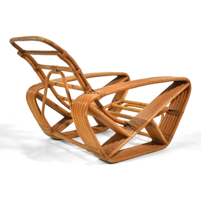 Wood Paul Frankl 6-Band Rattan Pretzel Arm Chaise For Sale - Image 7 of 9