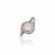 8.5mm White Pearl and Round Diamond Bypass Platinum Ring, Size 8.5 For Sale In Miami - Image 6 of 7