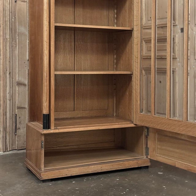 Antique Dutch Solid Cherry Wood Neoclassical Display Bookcase ~ Vitrine With Ebonized Trim For Sale - Image 17 of 18