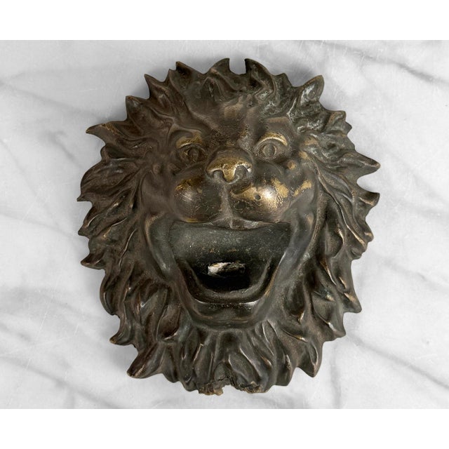 Victorian Vintage Victorian Architectural Cast Brass Lions Head Wall Art For Sale - Image 3 of 8
