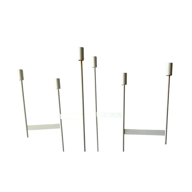 Donald Drumm 1960s Donald Drumm for Raymor American Modernist White Candelabrum For Sale - Image 4 of 4