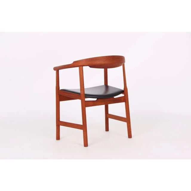 Model PP203 Mahogany and Black Leather Desk Chairs by Hans J. Wegner for PP Møbler, 1970s, Set of 4 For Sale - Image 4 of 15