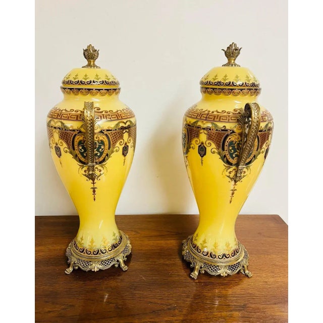 1920s Vintage Reverse Painted Glass Urn For Sale - Image 5 of 8