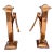 Antique Copper and Brass Classic Shallow Depth Andirons For Sale