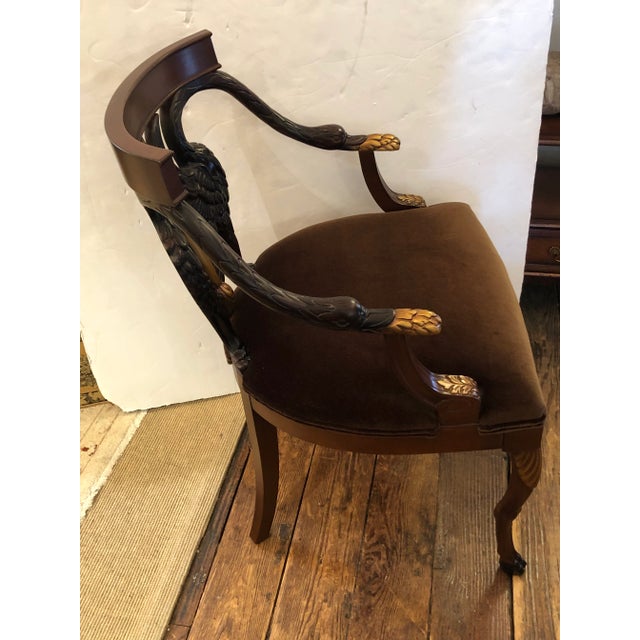 2010s Hurtado Valencia Spain Swan Carved Armchair For Sale - Image 5 of 12