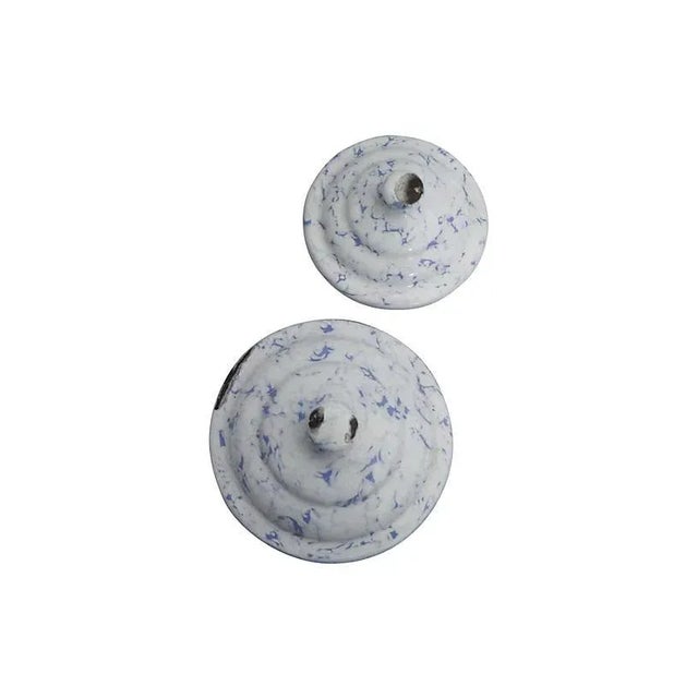 Traditional Belgian Enamel Kitchen Canisters - Set of 5 For Sale - Image 3 of 4