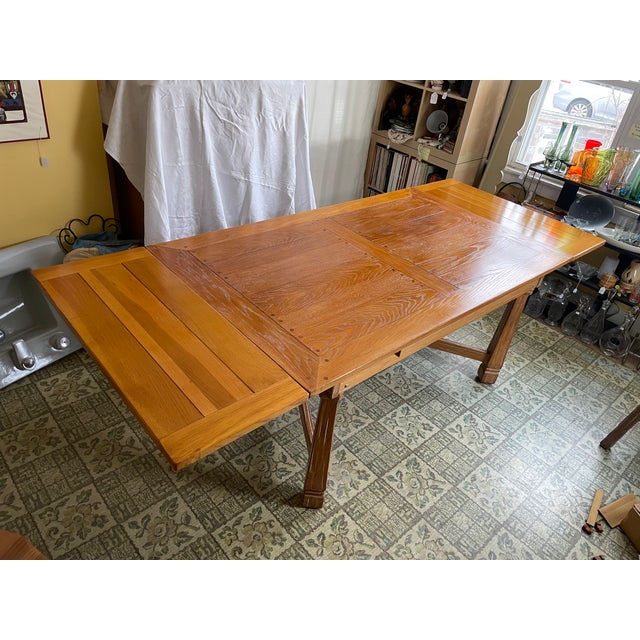 Really wonderful vintage 1963 “Ranch Oak” rectangular dining table Attributed to A. Brandt Co. There is no makers mark on...