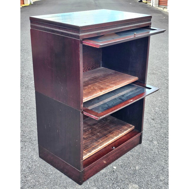 Wood Lundstrom Sectional Barrister Mahogany Low Bookcase, Circa 1920s For Sale - Image 7 of 10