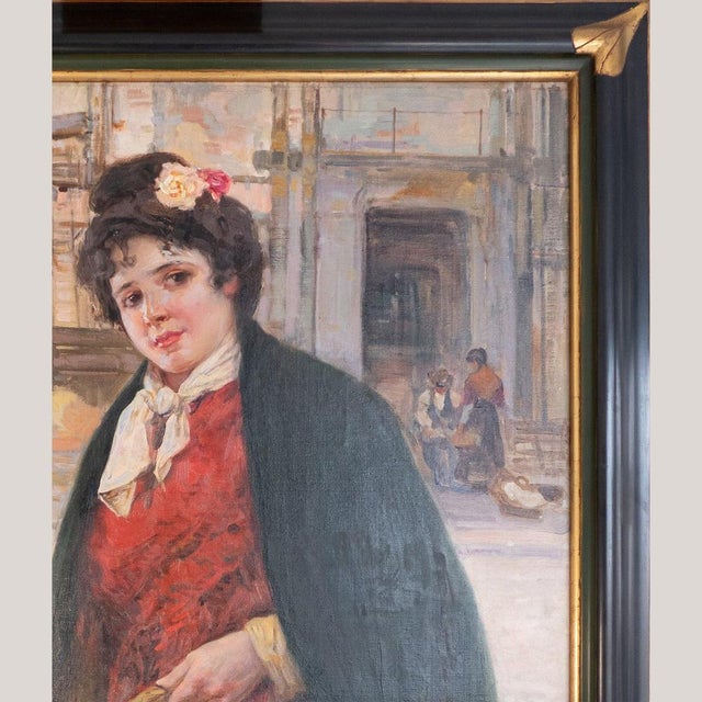Ricardo Brugada Y Panizo, The Flower Seller, 19th Century, Oil on Canvas For Sale - Image 4 of 9