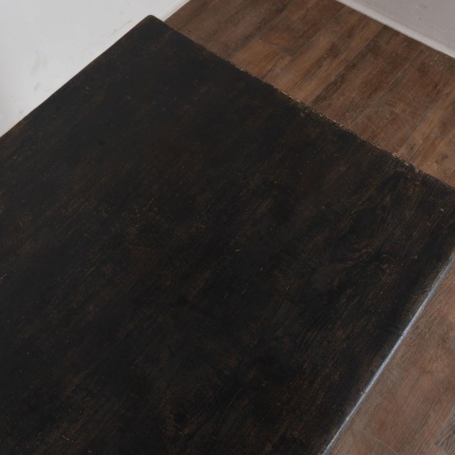 Late 19th Century Swedish Black Painted Pine Two-Drawer Table For Sale - Image 6 of 15