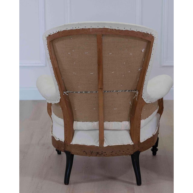 Pair of 19th Century Napoleon III High Back Armchairs, Ready to Upholster For Sale - Image 9 of 14